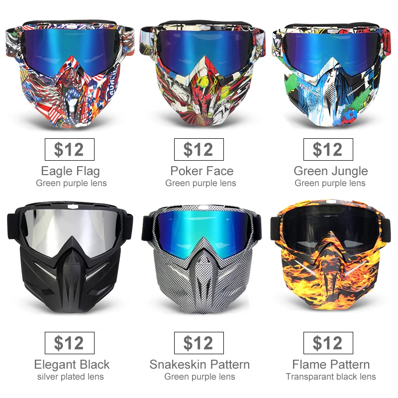 Mosodo-Gafas de esquí con máscara facial extraíble para hombre y mujer, lentes de esquí, gafas de moto de nieve, antiniebla - imagen 4