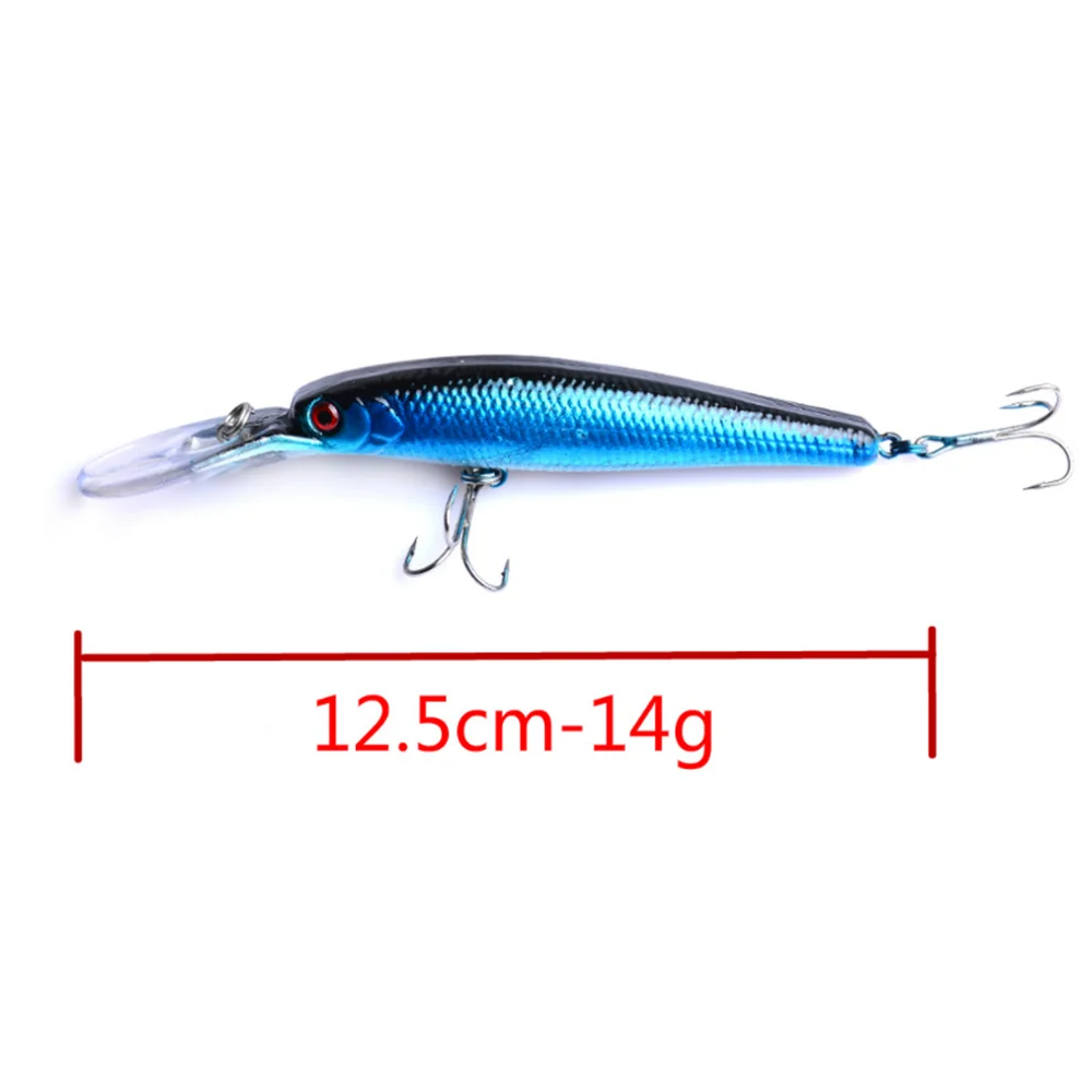 Señuelo de pesca de pececillos Wobbler, 12,5 cm, 14g, cebo duro Artificial Crankbait, anzuelos triples, aparejos de pesca de carpa, 1 ud. - imagen 3