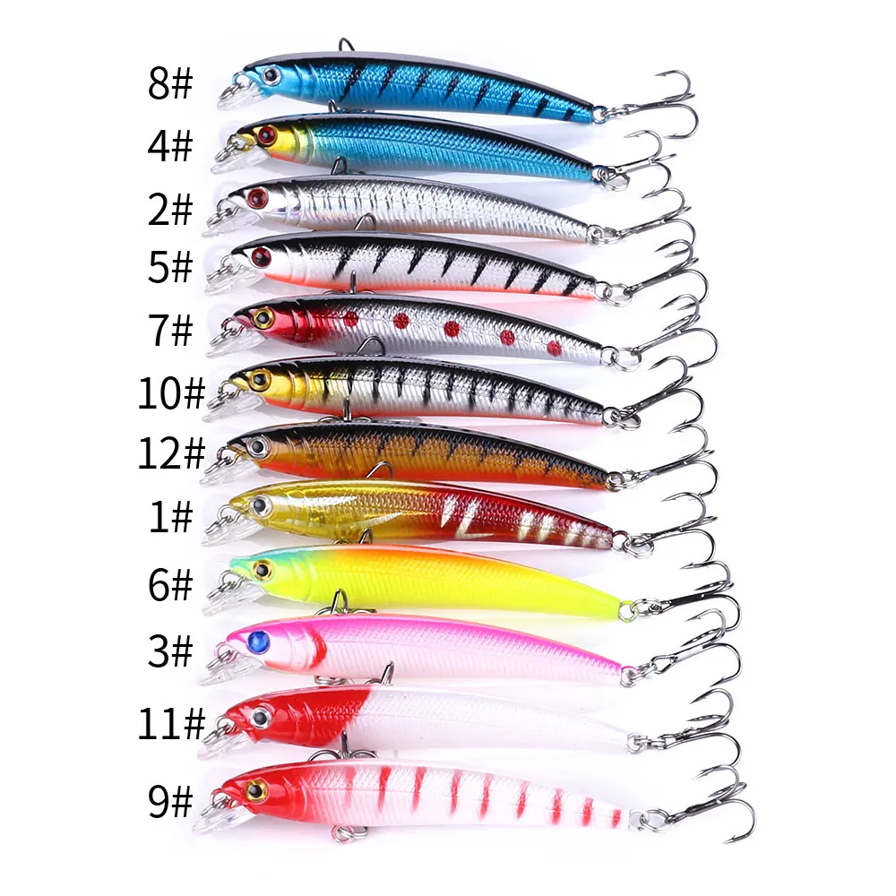 1 unidad Jerkbait Minnow señuelo de Pesca 7,5 cm 5,6g hundimiento Crankbait wobbler cebo Pesca Lucio carpa lubina Swimbait Walleye pesca pista - imagen 3