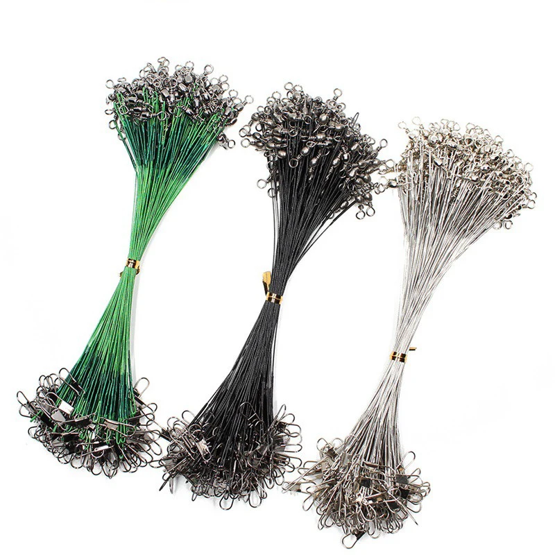 Señuelo de correa para sedal de pesca, guía de alambre de acero inoxidable giratoria, 10 unids/lote - imagen 4