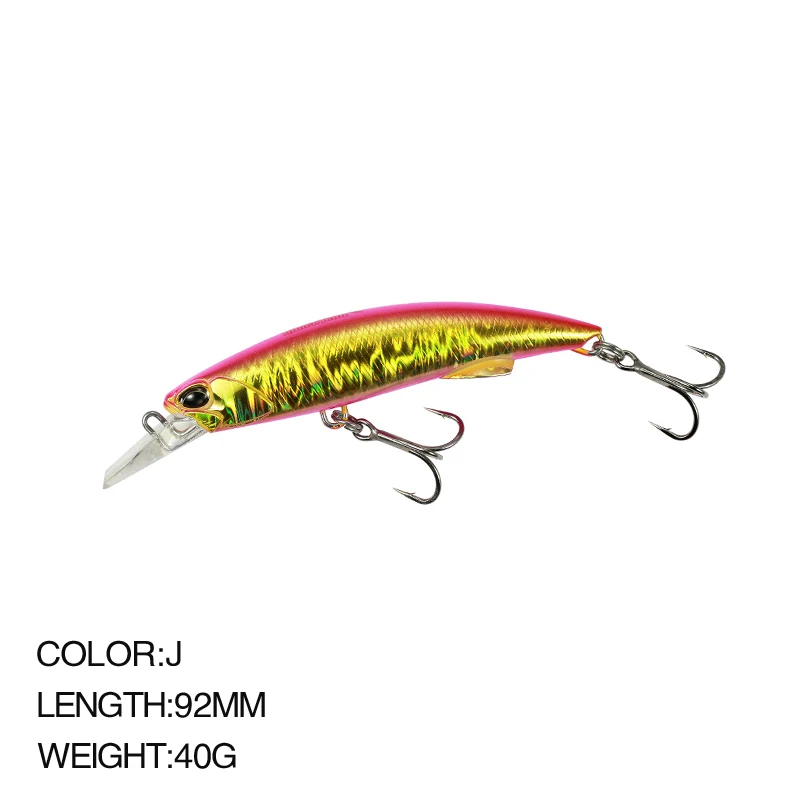 Señuelos de Pesca de pececillos de mar, señuelo de pesca de lengua corta biónica de plástico, señuelo Artificial, accesorios de pesca, 92mm/40g, nuevo - imagen 2