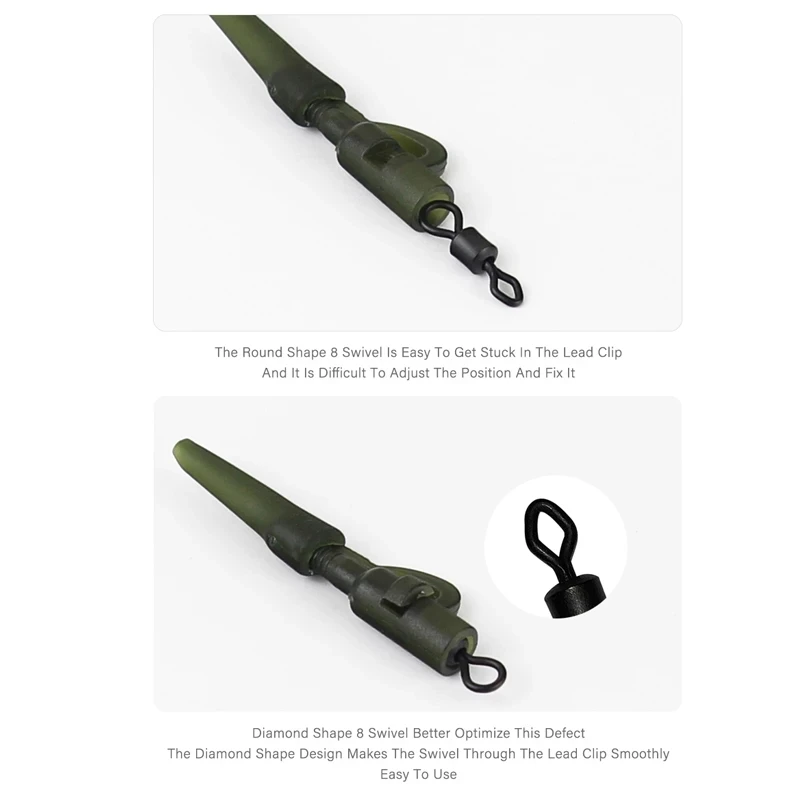 Mosodo-conector giratorio de pesca, accesorio de pesca de carpa, Kit de herramientas de aparejos, 100 Uds. - imagen 4