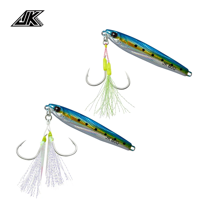 JK-SEÑUELOS DE Metal para pesca vertical, anzuelos duros de línea Kevlar, 20g, 30g, 40g, 60g - imagen 5
