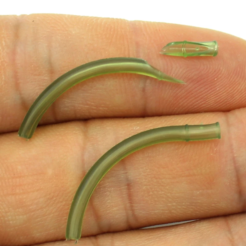 20 piezas aparejo de pelo de tubo de manga de gancho sin alineador de línea de piscina mangas antienredos conectar con anzuelo de pesca accesorios de pesca de carpa - imagen 4