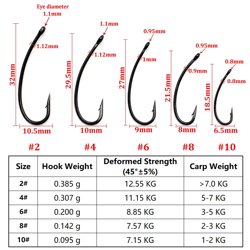 Anzuelo de pesca de carpa 20 piezas, anzuelo de púas de vástago largo, gancho de revestimiento de telflón Longshank para aparejo 360, Micro Barb, pesca gruesa - imagen 5