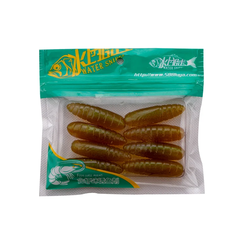 Señuelo de gusano para pesca, anzuelos de pesca de francotirador de agua, 5g, 50mm, añadir sal, cebos de silicona suave, productos de gusano para pesca - imagen 5