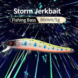 Banshee 86mm 5g señuelo de pesca Minnow Jerkbait Pike/Trout Wobbler señuelo duro flotante Crankbait delgado cebo Artificial Pike