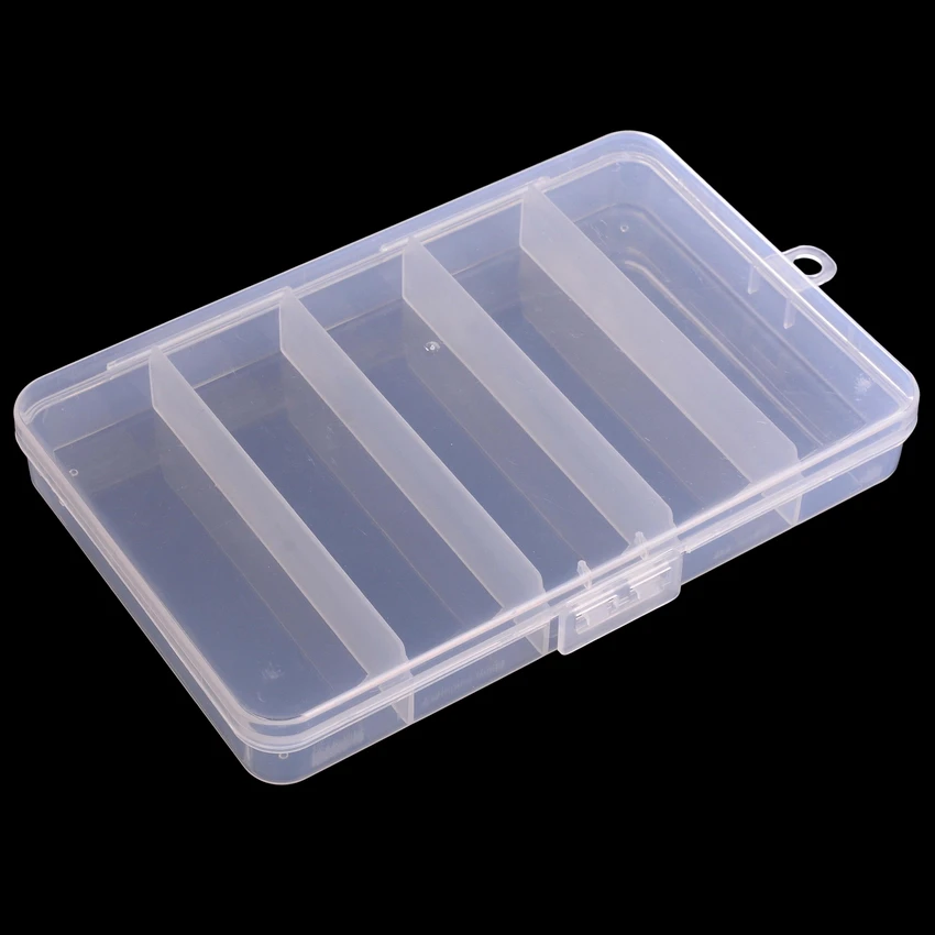 Caja de pesca de 5 compartimentos, accesorios de pesca, caja de herramientas de anzuelo de cebo, almacenamiento de alta calidad, caja de aparejos de pesca transparente - imagen 4