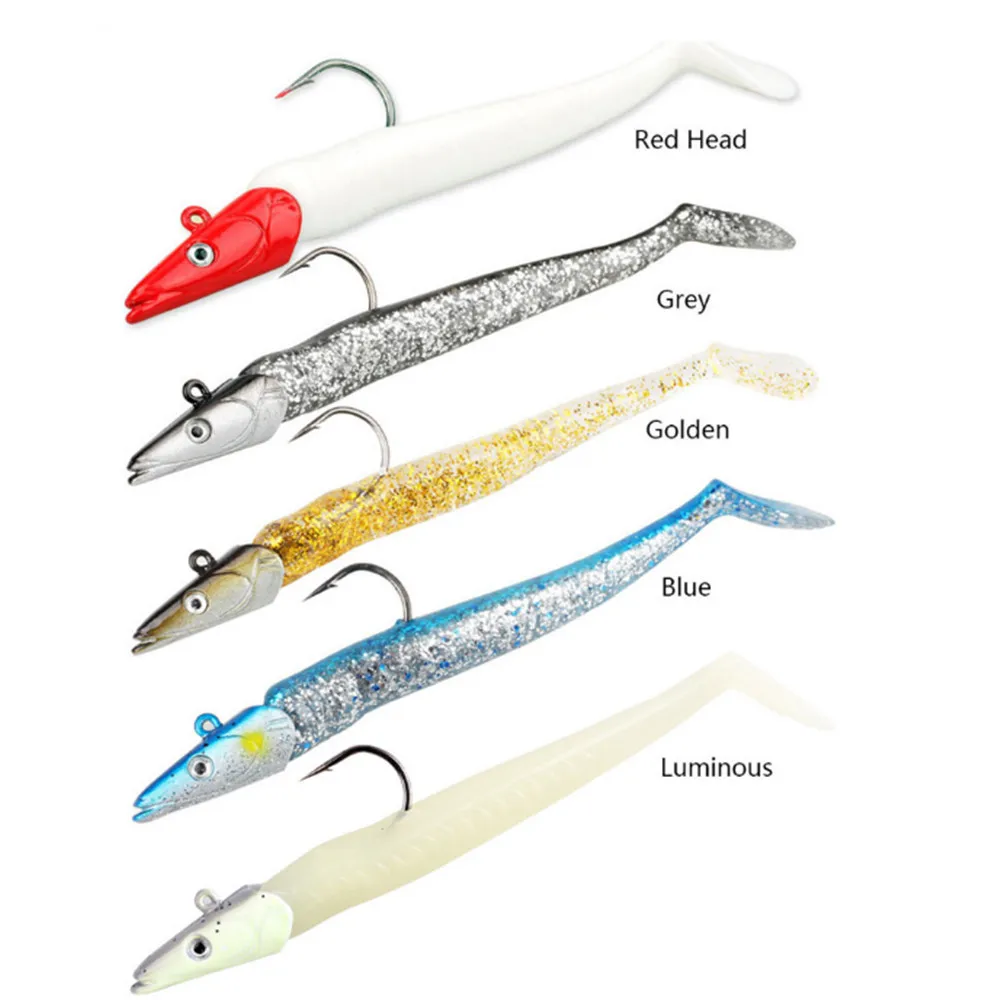 Anzuelo de pesca con cabeza de plomo, señuelos blandos de 11cm, 22g, cola en forma de T, Wobbler, ojos 3D, aparejos de pesca Isca, 1 unidad - imagen 2