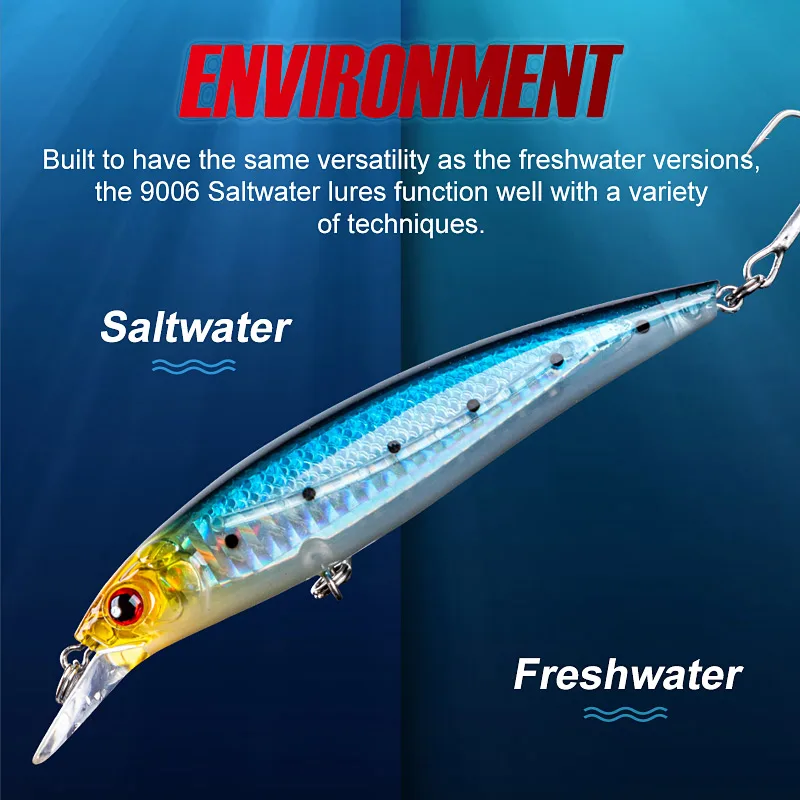 Señuelos de pesca Noeby-Floating Minnow, Wobblers de fundición larga, cebo artificial para Lucio, pesca en el mar, 100 mm, 13,6 g, 120 mm, 22 g - imagen 5