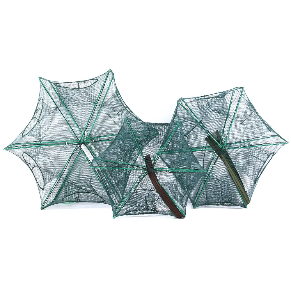 Red de pesca automática reforzada con 6 agujeros, jaula de nailon plegable, 195g - imagen 2