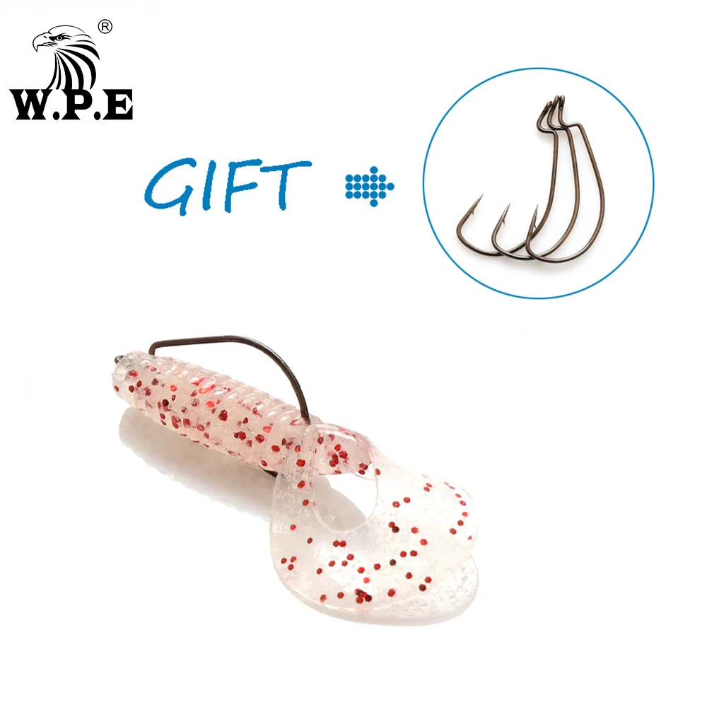 W.P.E-señuelo suave de pesca de 70mm, cebo delineador de natación, Artificial, de silicona, cuerpo suave, Wobblers, 5 unids/paquete - imagen 3