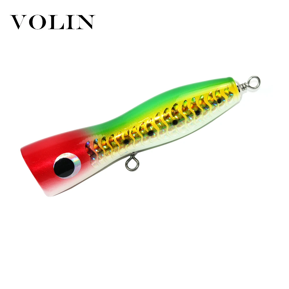 VOLIN-señuelo de pesca duro, cebo de madera de 145mm y 70g, para agua salada, de madera, Popper, Artificial, 1 unidad - imagen 4