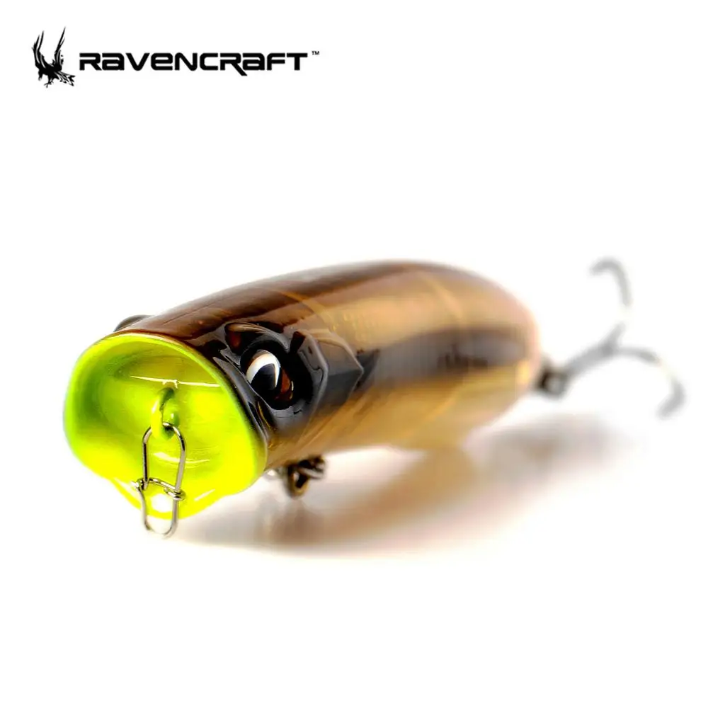 Ravencraft-señuelo de pesca de impacto de agua Popper RC-BOMBER, 80mm/12g, superficie Artificial Wobbler flotante para lubina, trucha, Lucio, cebo falso - imagen 5