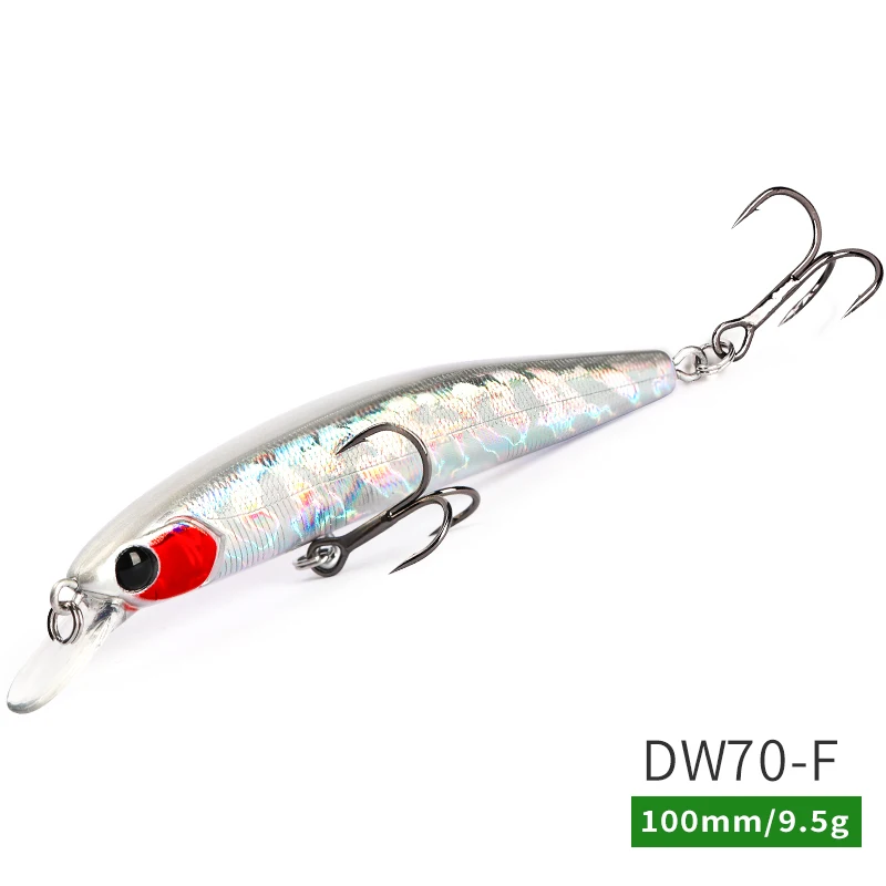 TSURINOYA-señuelo de pesca de pececillo suspendido DW70, 100mm, 9,5g, Swimbait Artificial, Wobbler, Jerkbait, Lucio, lubina, Crankbait