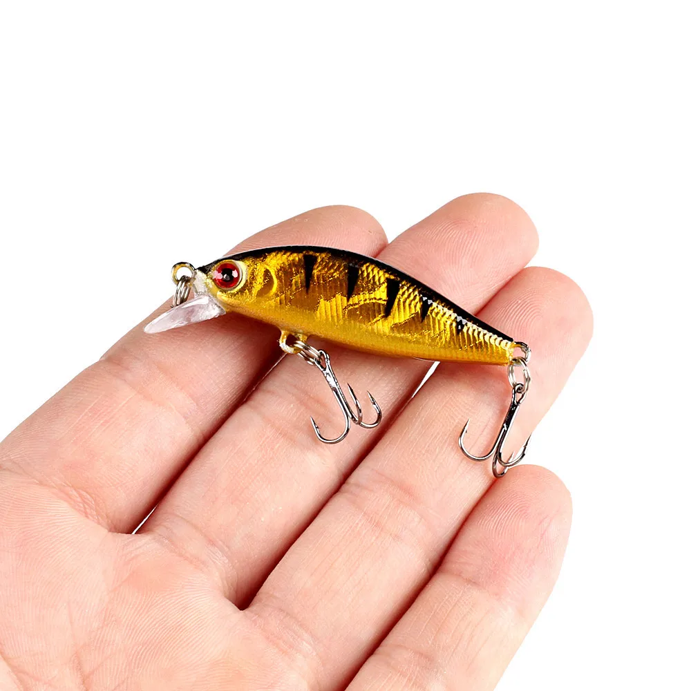 Señuelo de Pesca duro japonés, 55mm, 3g, pececillo que se hunde, Wobbler, Peche, manivela Artificial, perca, Lucio, salmón, trucha, 1 unidad - imagen 4
