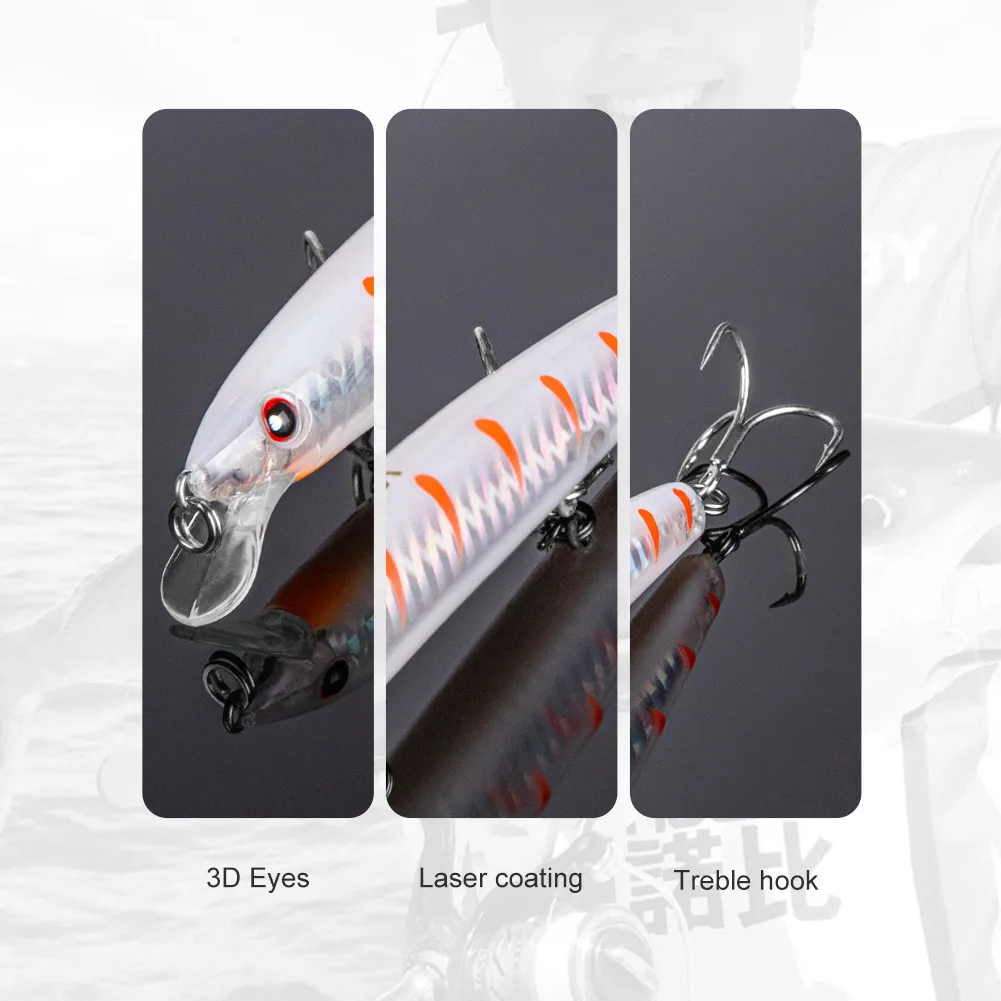 Noeby-Cebo de pececillo flotante, 130mm, 13,5g, 0,3-0,6 m de largo, señuelo de pesca esbelto, cebo Artificial, Pescs, Lucio, orilla, Wobbler - imagen 3