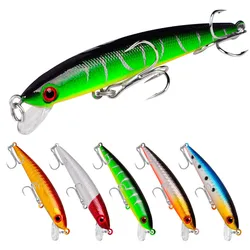 Señuelos flotantes para pesca de pececillos, cebos artificiales de plástico duro, 9cm, 7g, ojos 3D, Crankbait, Japón, Lucio, trucha, 1 pieza