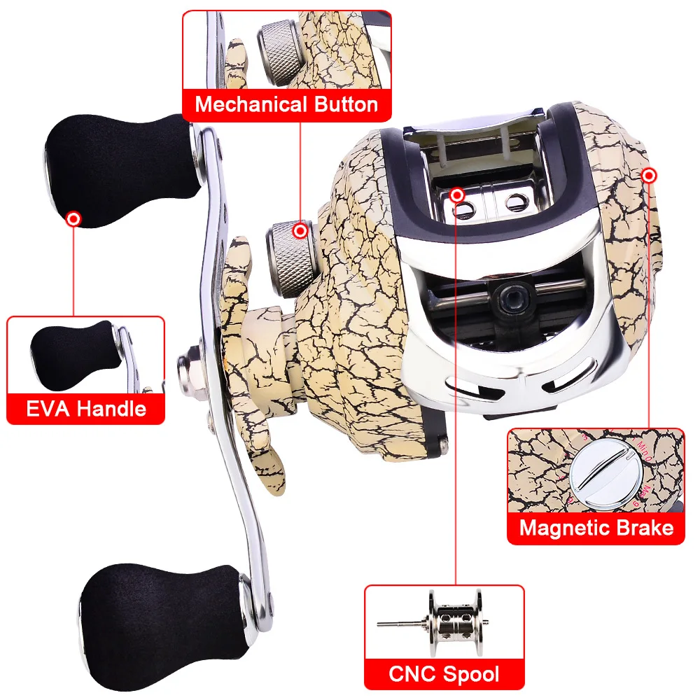 Carrete de pesca baitcasting, la nueva rueda de metal 12 plus 1BB, 7,2: 1, carretes de pesca de mar - imagen 3