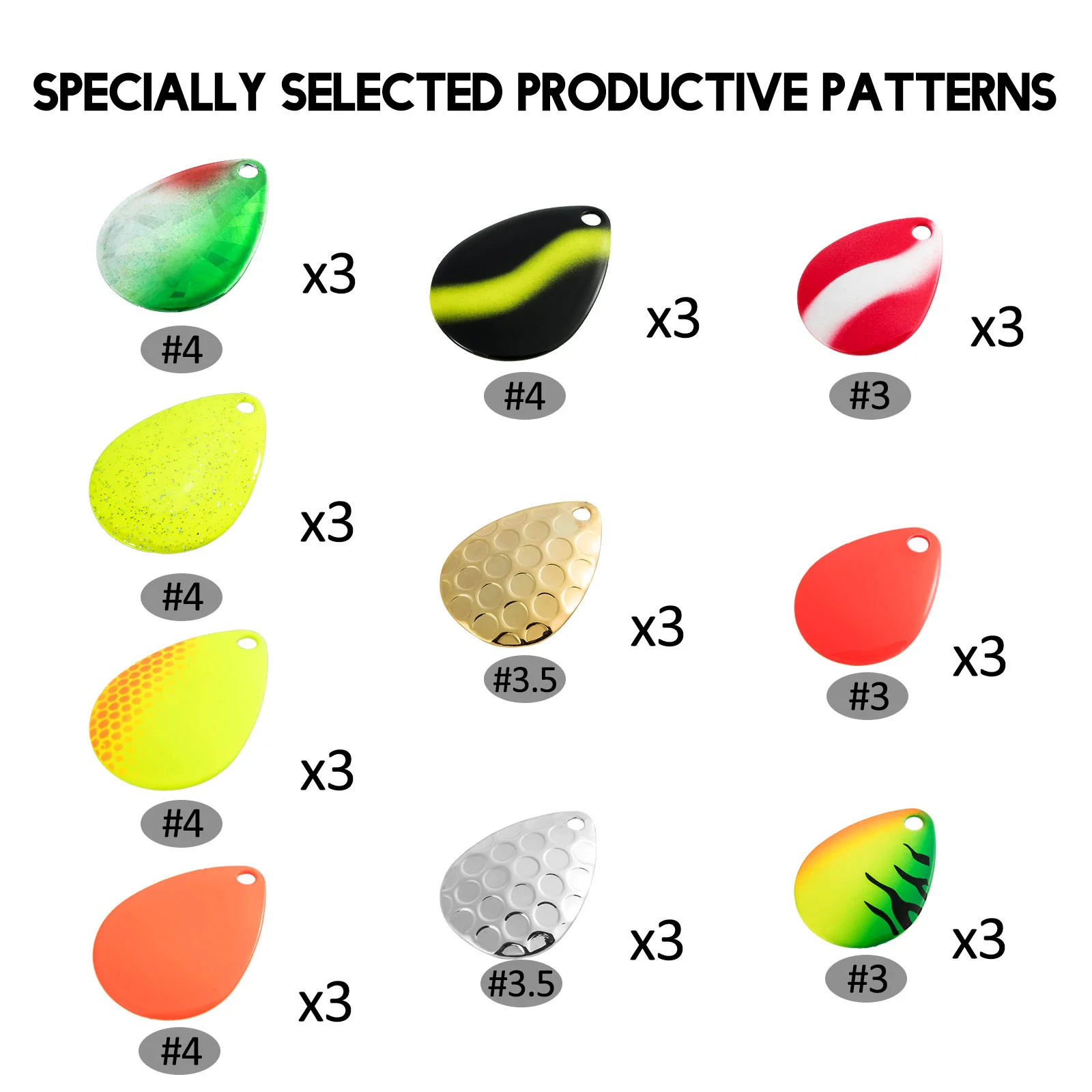 Kit de fabricación de Spinner de pesca en línea, anzuelo de hoja de agua dulce, aparejo de cola, Wobbler, lubina, trucha, salmón, piezas, 240 - imagen 3