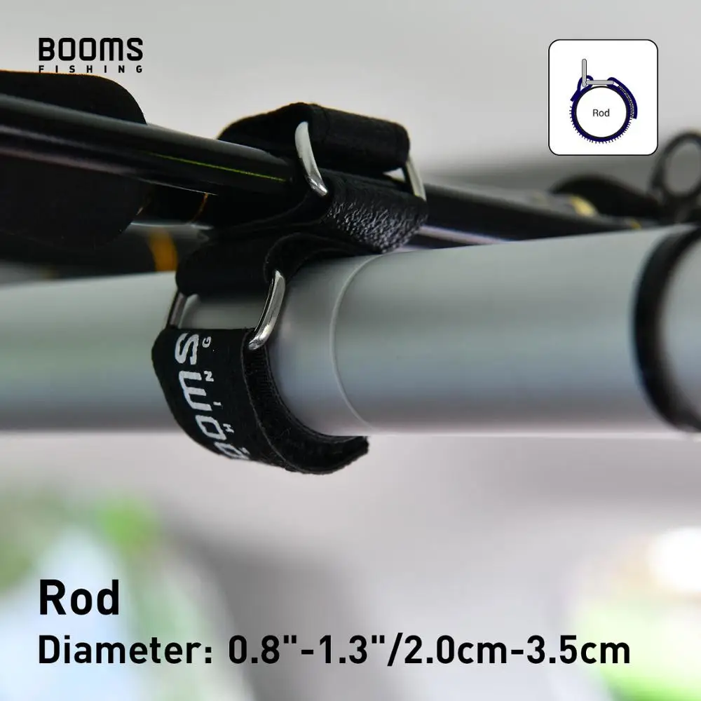 Soporte para caña de pescar Booms RB2, 10 Uds., cinturón fuerte para barra de vehículo, estante para cañas, correa de poste portátil, accesorios de herramientas de pesca - imagen 3