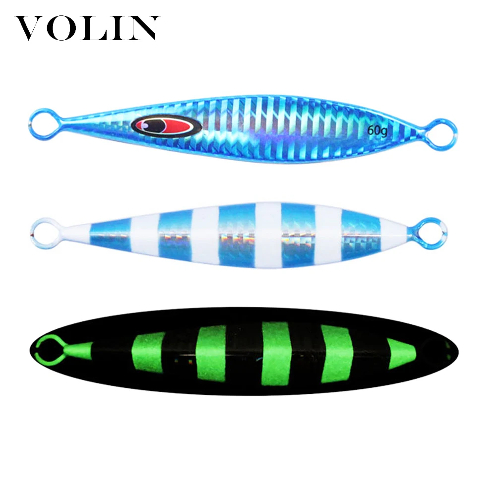 VOLIN-señuelo de Pesca de 113mm/60g, Jigging de Metal de hundimiento lento, fundición a tierra, anzuelo de Pesca de agua salada, Ephemera, nuevo, 1 ud. - imagen 5