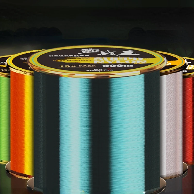 Señuelo de línea de pesca de 500m, línea principal supersuave, línea fuerte de nailon, poste de mar, multicolor, accesorios de pesca - imagen 2