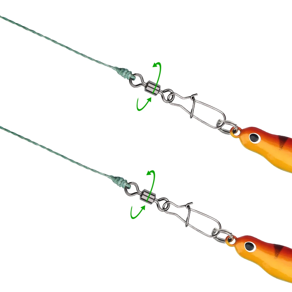 XIAOSHU-Pin de conector de pesca de acero inoxidable, rodamiento giratorio, alfileres a presión, accesorios de aparejos de pesca, 30 piezas, 1 #-12 # - imagen 3