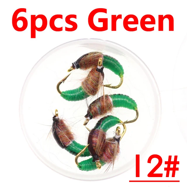 6pcs green size 12
