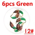 6pcs green size 12