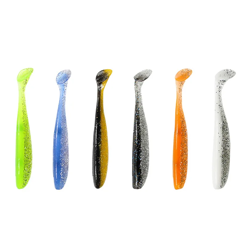 Señuelo de pesca biónico, 6 piezas, 8cm/3,5g, Jigging, Swimbait, cola en T de doble color, perca, Lucio, perca, 7 colores - imagen 3