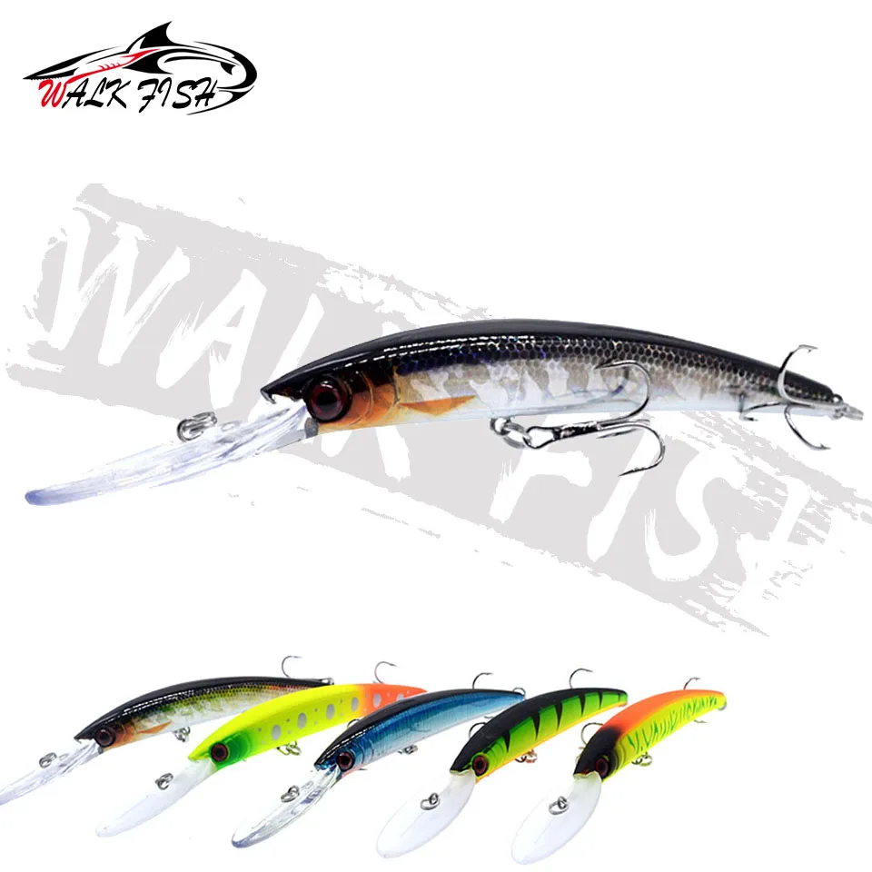 WALK FISH-señuelo de Pesca Artificial, cebo de pececillo largo, Boca de lengua, 15cm, 17cm, cebo duro, 15g, 21g, para Pesca de lubina mandarina, 1 piezas - imagen 4