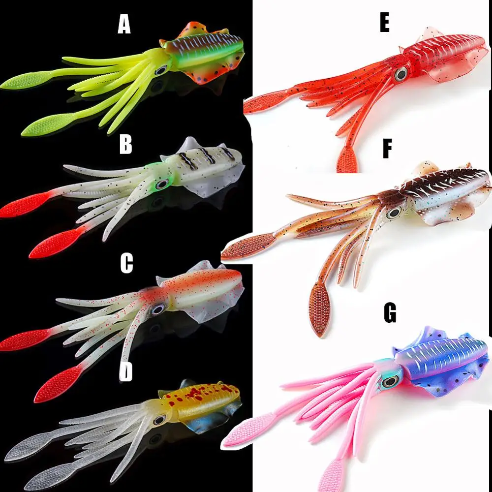 Sunmile isca macia de pesca 48g 20cm luminosa/uv lula gabarito iscas de pesca polvo isca nadar wobbler para pesca marítima isca wobbler - imagen 5