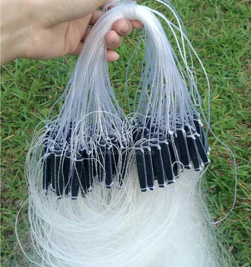 Lawaia 50M redes de enmalle de pesca de seda blanca monofilamento accesorios de equipo de pesca red trampa de pesca flotador de plástico de rejilla de 3 capas - imagen 4