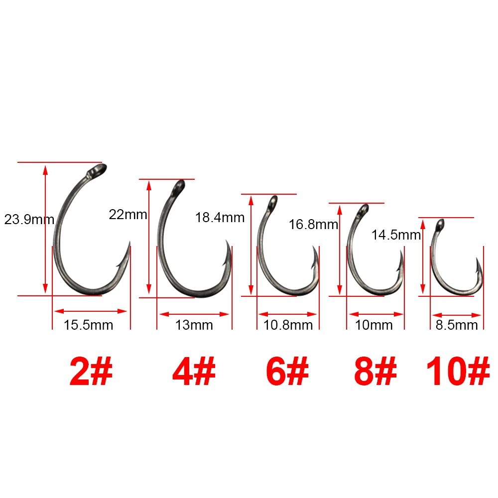 Hirisi 15 Uds. Anzuelo de púas de acero inoxidable recubierto de PTFE con alto contenido de carbono con ojo X503 accesorios de pesca - imagen 4