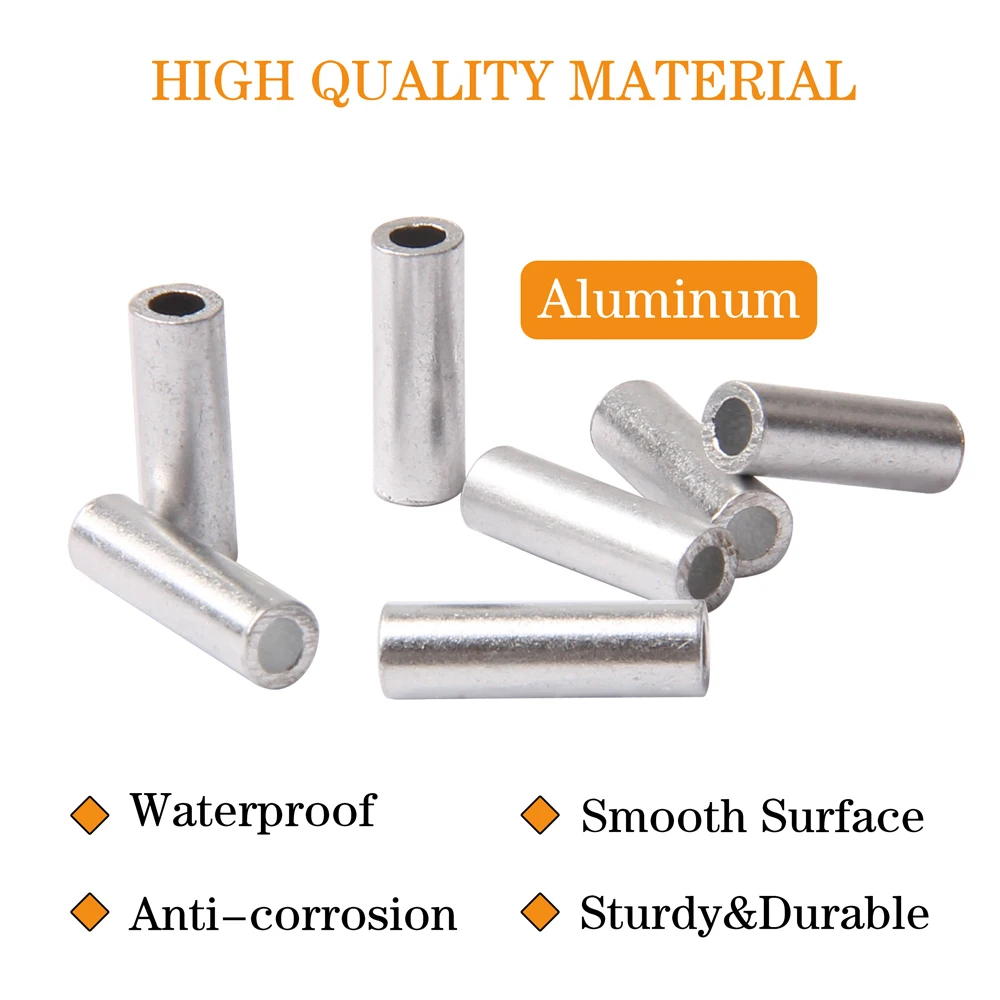 Tubo de pesca redondo de aluminio blanco, accesorios para línea de pesca, 1000 unidades - imagen 3