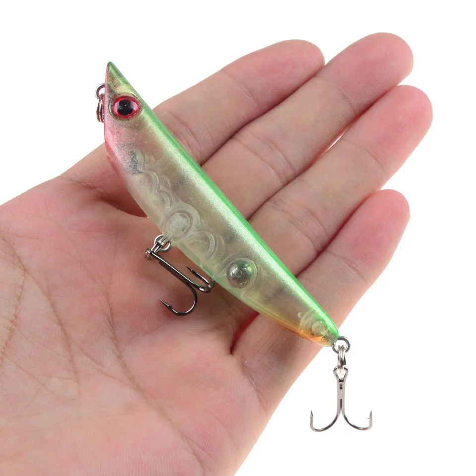 Señuelo de Pesca de lápiz, 8cm, 8,5g, 8 #, señuelos duros para perros de agua superior, cebos artificiales Wobbler, aparejos de Pesca - imagen 2