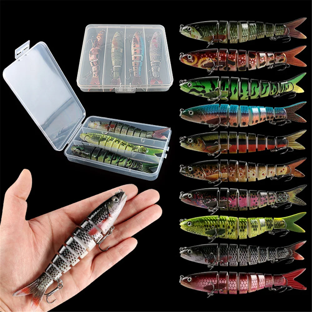 Señuelo de pesca de 8 segmen, 13,5 cm, 20g, Wobbler hundido articulado para Lucio, Swimbait, Crankbait, trucha, lubina, accesorios de pesca, aparejos de cebo