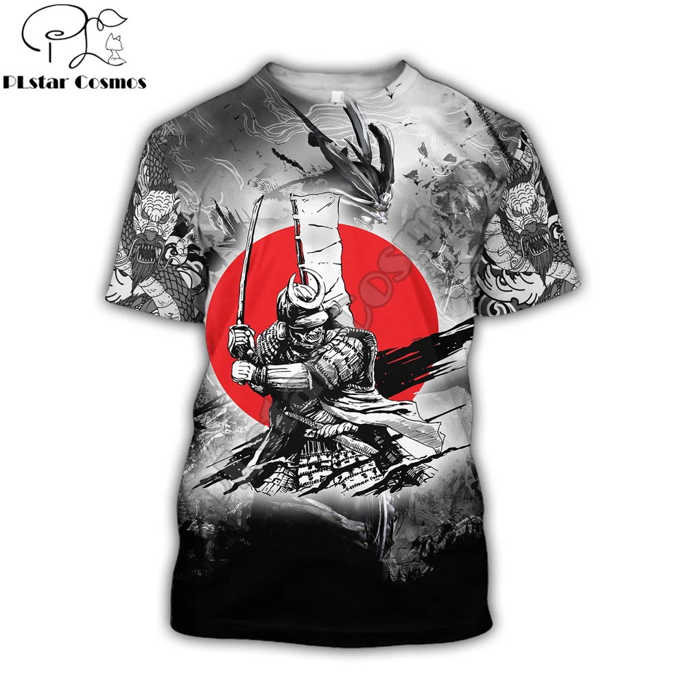 Camiseta PLstar Cosmos Samurai Tattoo con estampado 3D para hombre, camiseta de manga corta Unisex a la moda de verano, camisetas informales TX245 - imagen 2
