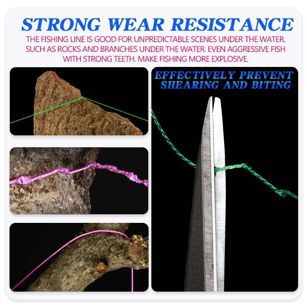 PROXPE-sedal de Pesca trenzado, multifilamento duradero, 100% PE, Multicolor, tejido para carpa de agua salada, accesorios extremos para Pesca - imagen 5