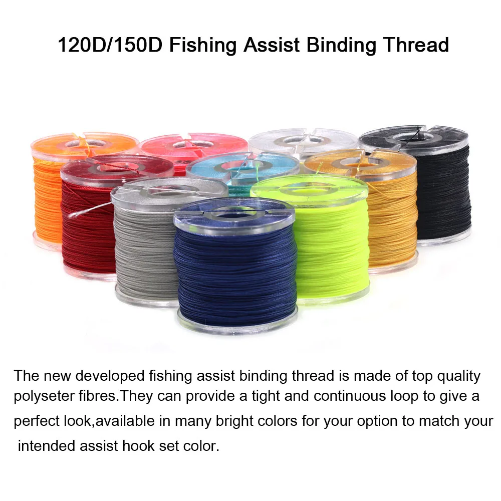 ICERIO-anzuelos de pesca de Jigging lento, herramienta de soporte de bobina de línea de atado de señuelo de agua salada, 300m, 120D, 150D, UV, hilo de encuadernación de asistencia - imagen 3