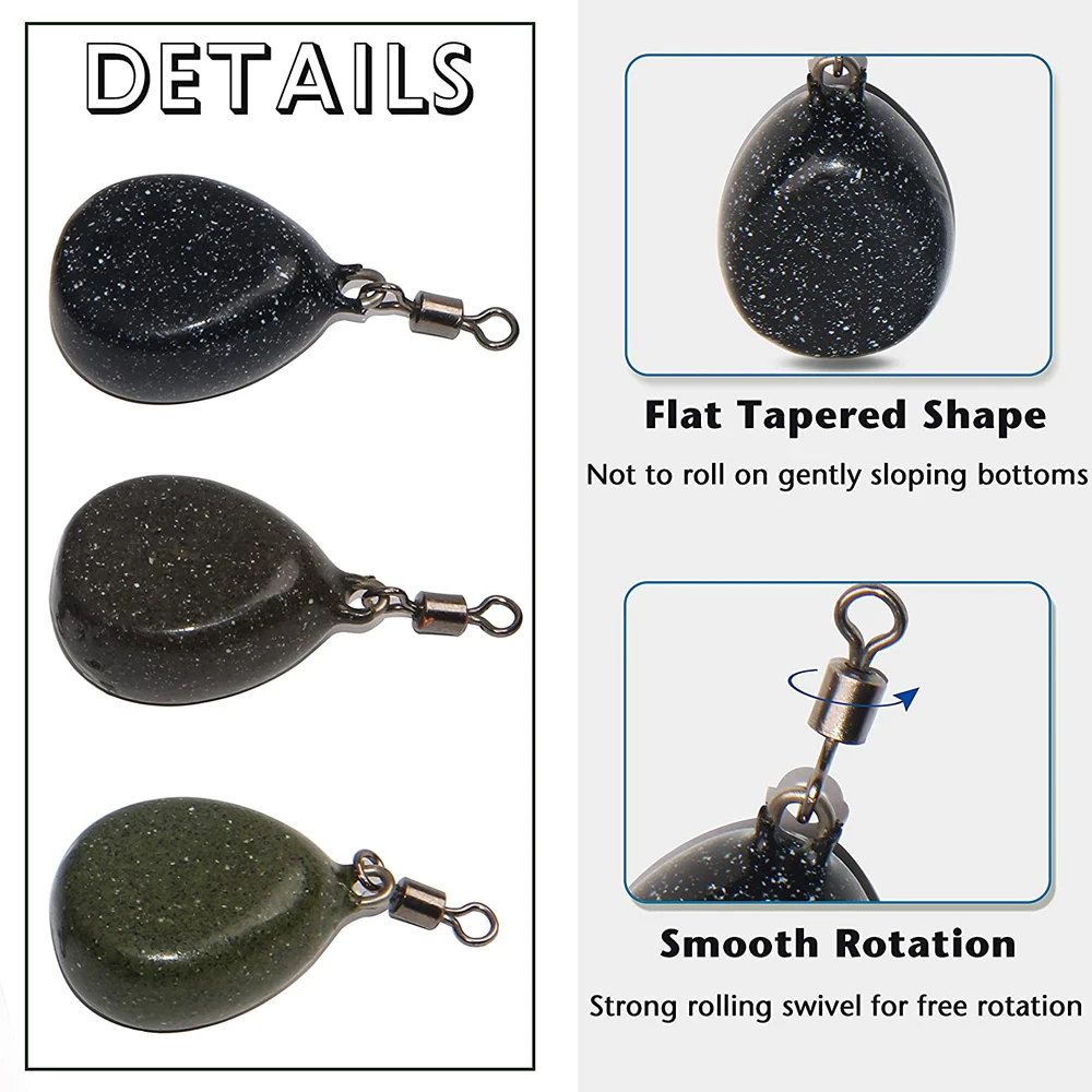 Pesas de pesca de carpa, accesorios de pesca de carpa, 6 unids/lote por caja - imagen 3