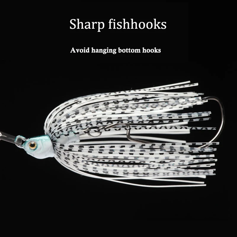 Cebo giratorio de lentejuelas de Metal con falda de silicona, cebos artificiales, anzuelos sin malezas para lubina, aparejos de pesca Wobbler, 12g - imagen 3