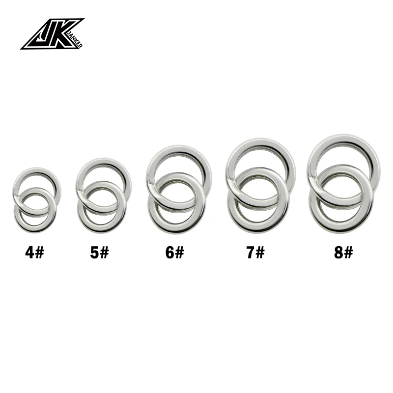 JK-Anillo de pesca de acero inoxidable Combi Power, señuelo de anillo sólido para manivela en blanco, Kit de herramientas de cebo, llavero de Metal, 55-200LB - imagen 4
