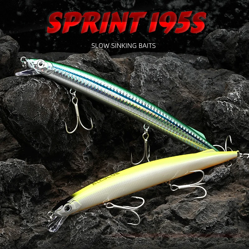 ALLBLUE SPRINT 195S se hunde Minnow Longcast pesca Jerkbait atraer 195mm 35G de la costa agua salada del mar bajo aparejos cebo Artificial - imagen 2