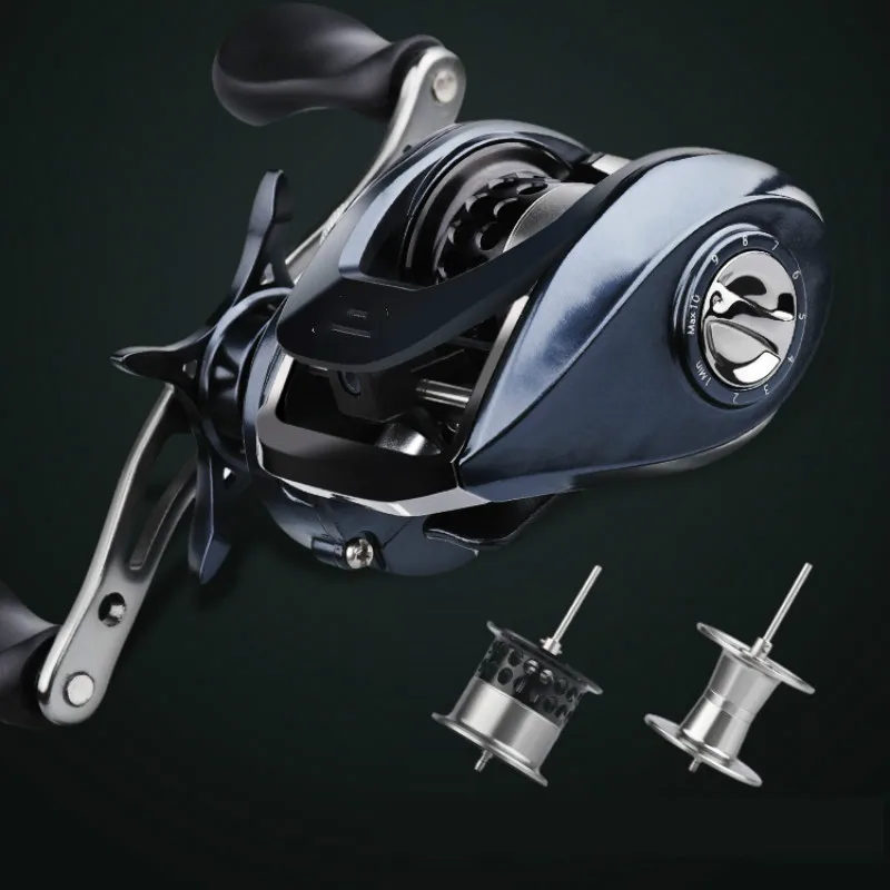 Carrete de Baitcasting con sistema de freno Dual, 8KG de arrastre máximo, 14BBs, 6,3: 1, carrete de doble línea de alta velocidad, rueda de arrastre - imagen 2
