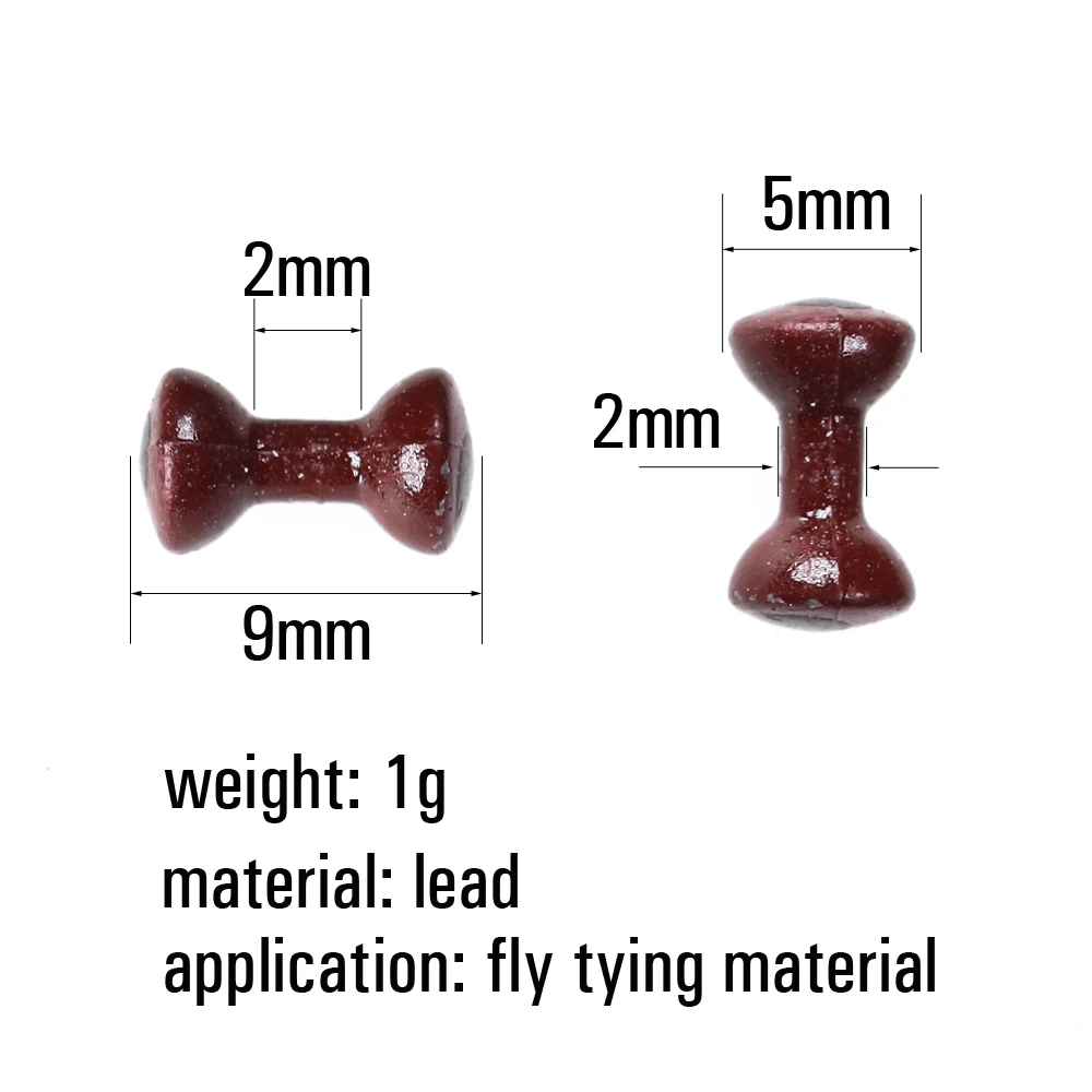 ICERIO cuentas de atado de moscas con ojos de plomo pintadas Rojas, Material de gancho de atado de mancuernas, 10 piezas - imagen 2
