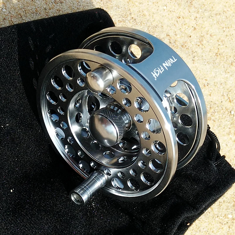 Twinfish-carrete de pesca con mosca, 3/4, 5/6, 7/8, CNC, mecanizado de metal, rodamientos de bolas de rueda voladora, relación 2 + 1, carrete de color de pistola 1:1 - imagen 4