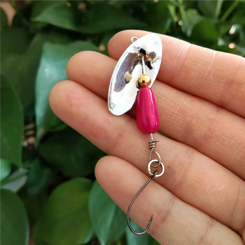 Swolfy 5 uds 2,5g/4,5g Mini anzuelo único señuelo de pesca Micro jigging Spinner cuchara cebo duro Crankbait Spinner aparejos de pesca - imagen 4