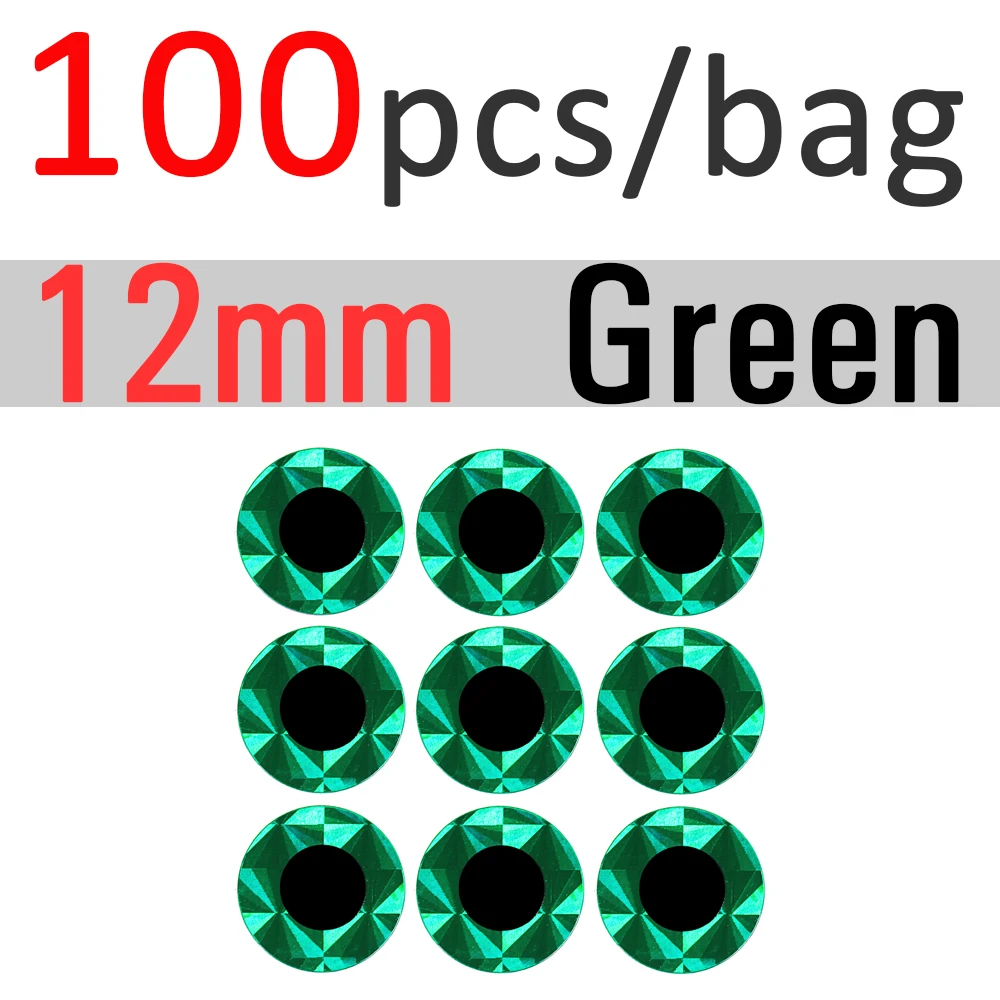 12mm Green 100pcs